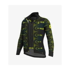 Giacca Invernale E Antipioggia Ciclismo ALE' Coil Combi DWR Stretch Nero Fluo