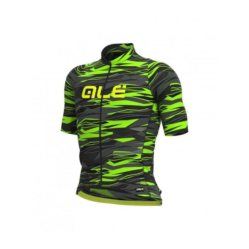 Maglia Ciclismo ALE' GRAPHICS PRR ROCK Nero Verde Fluo 3 Maglia Ciclismo ALE' GRAPHICS PRR ROCK Nero Verde Fluo