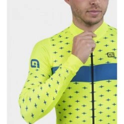 Maglia Invernale Ciclismo ALE' PR-R STARS Giallo Fluo-petrolio 2022 -Affari Ciclistici maglia invernale ciclismo ale pr r stars giallo fluo petrolio 2022 4