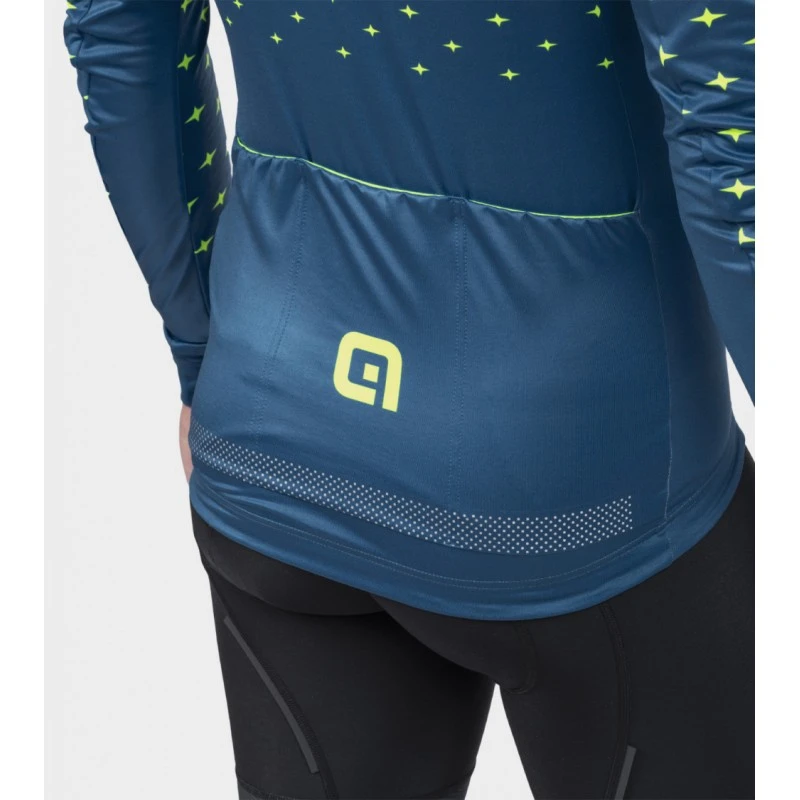 Maglia Invernale Ciclismo ALE' PR-R STARS Petrolio-giallo Fluo 2022 7 Maglia Invernale Ciclismo ALE' PR-R STARS Petrolio-giallo Fluo 2022 - immagine 5