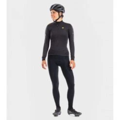 Maglia Invernale Donna ALE' SOLID FONDO Nero 2022 -Affari Ciclistici maglia invernale donna ale solid fondo nero 2022 2