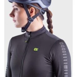 Maglia Invernale Donna ALE' SOLID FONDO Nero 2022 -Affari Ciclistici maglia invernale donna ale solid fondo nero 2022 4